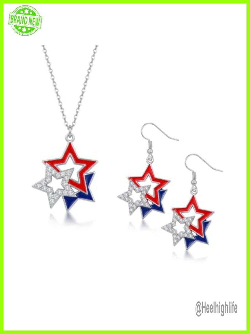 Patriotic Teardrop Dangle Earrings Faux Leather Hypoallergenic 4th of July